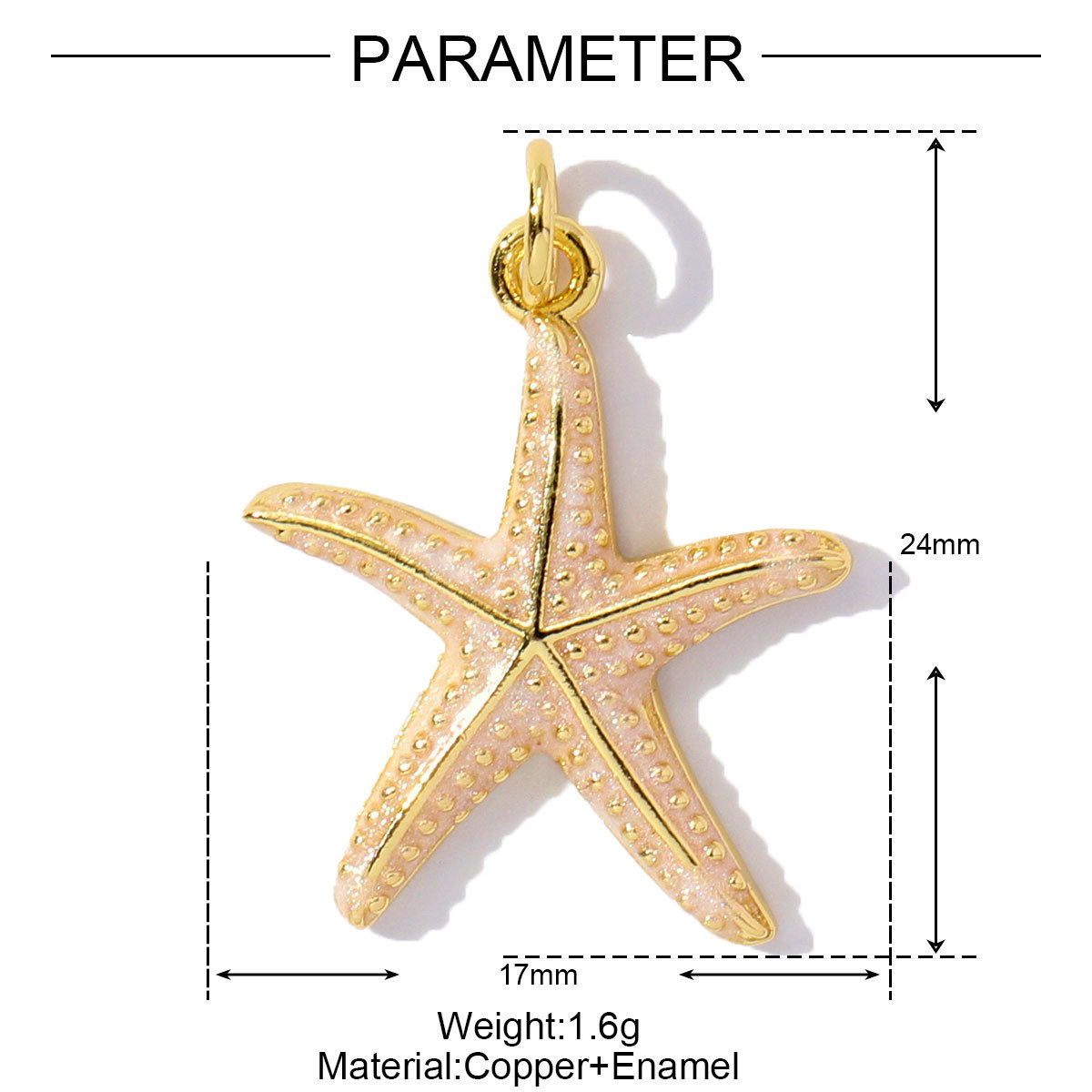 6pcs/pack Unique Copper Enamel Rhinestone Conch Pendant Starfish Shell DIY Charms Necklace Earrings Making Women Jewelry Wholesale
