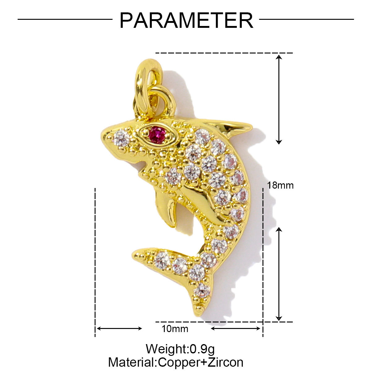 6pcs/pack Wholesale Copper Zircon shark Pendant Enamel Cactus Fish Seahorse Shell DIY Charms Earrings Making Women Jewelry