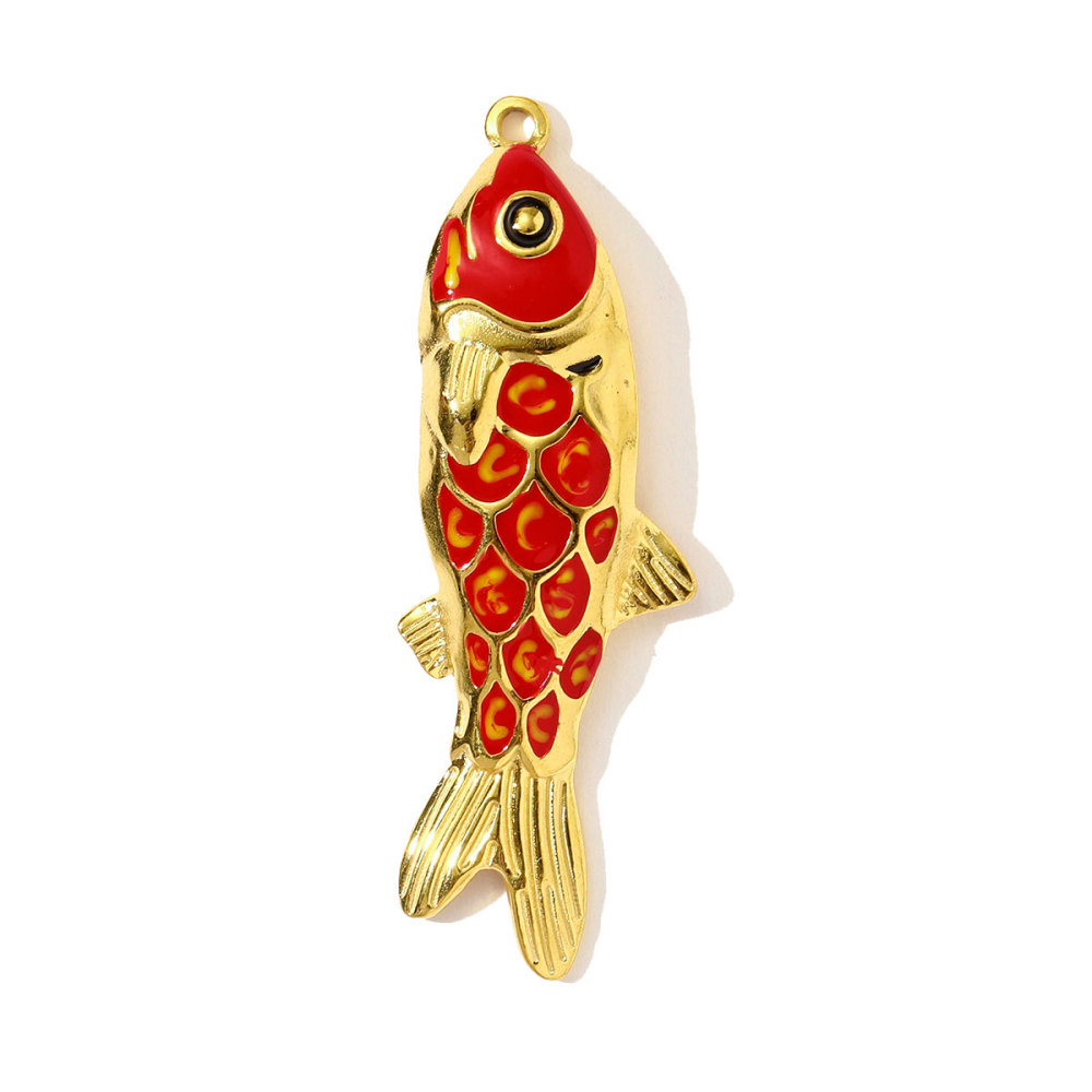 6pcs/pack Stainless Steel Colored Enamel Fish Turtle Necklace Pendants Pearl Conch DIY Charms Women Ocena Style Jewelry Wholesale