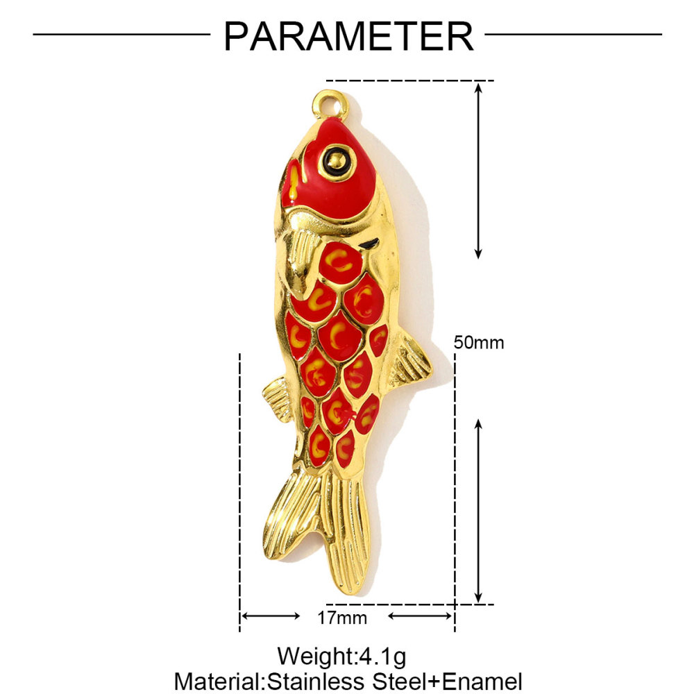 6pcs/pack Stainless Steel Colored Enamel Fish Turtle Necklace Pendants Pearl Conch DIY Charms Women Ocena Style Jewelry Wholesale