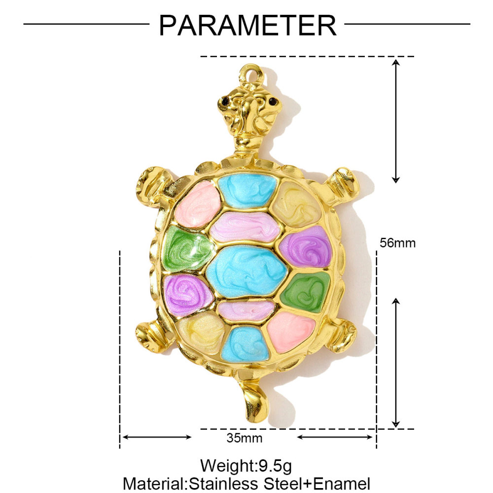 6pcs/pack Stainless Steel Colored Enamel Fish Turtle Necklace Pendants Pearl Conch DIY Charms Women Ocena Style Jewelry Wholesale