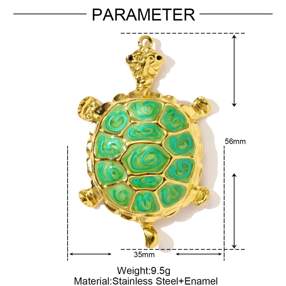 6pcs/pack Stainless Steel Colored Enamel Fish Turtle Necklace Pendants Pearl Conch DIY Charms Women Ocena Style Jewelry Wholesale