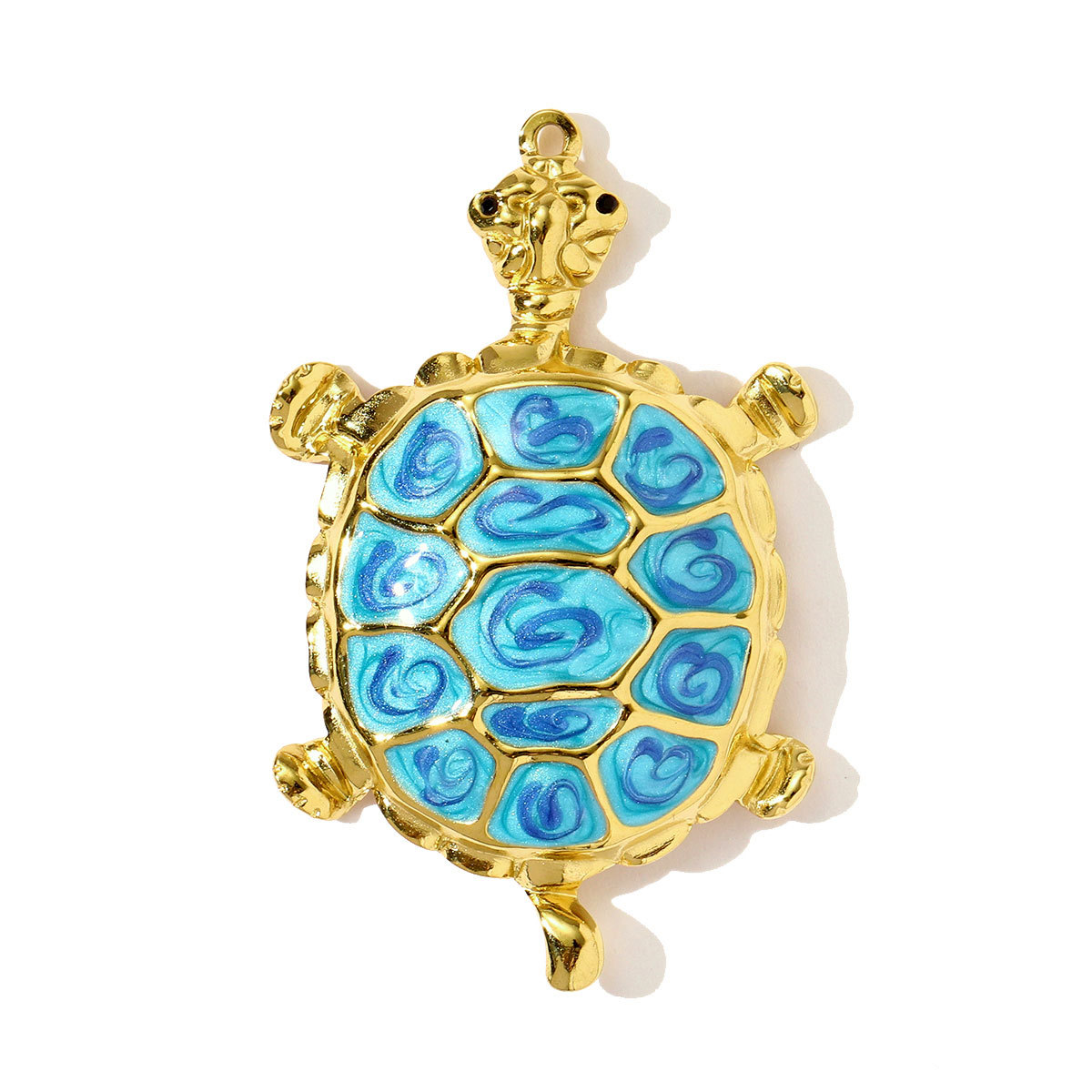 6pcs/pack Stainless Steel Colored Enamel Fish Turtle Necklace Pendants Pearl Conch DIY Charms Women Ocena Style Jewelry Wholesale