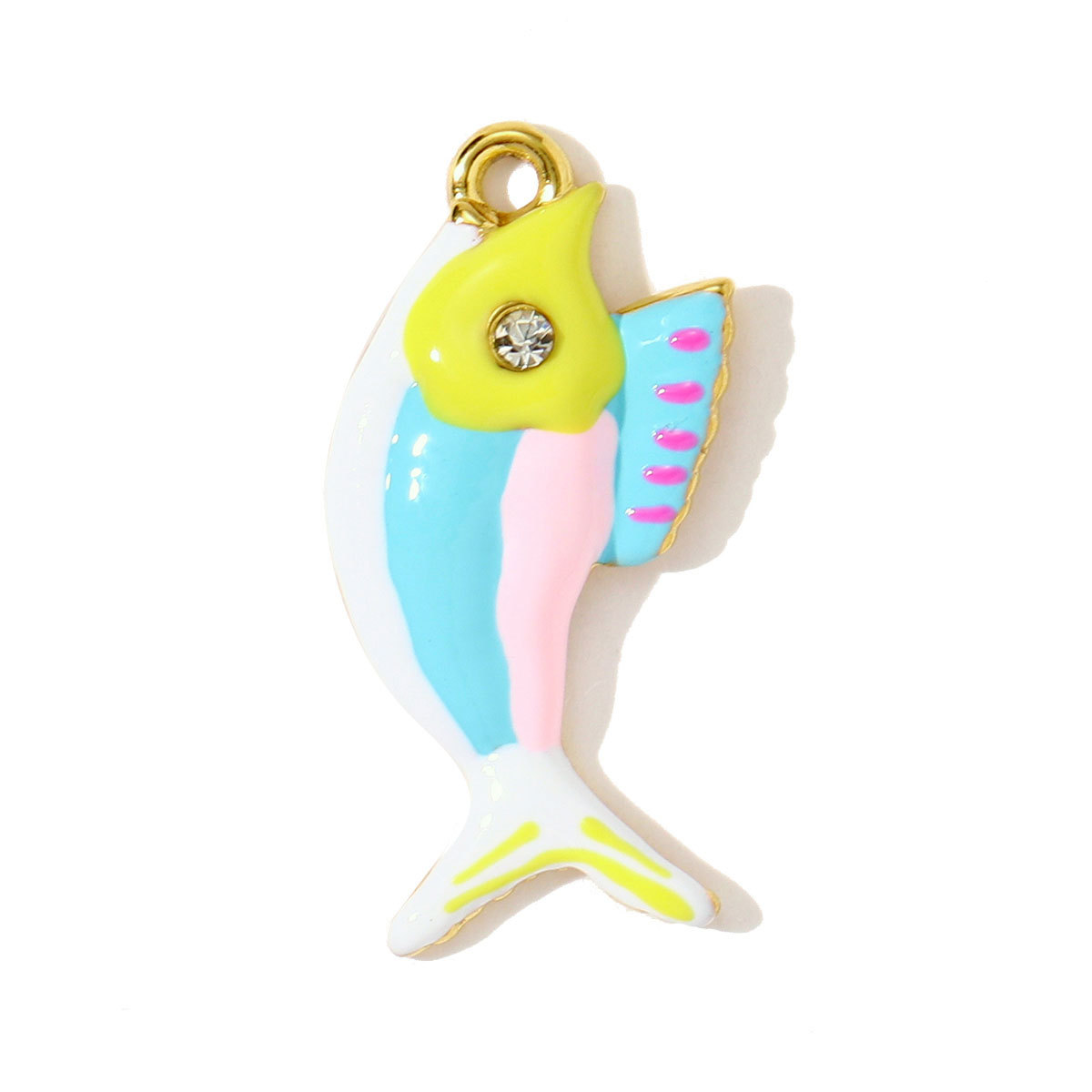 6pcs/pack Wholesale Stainless Steel Fish Mermaid Tail Necklace Pendants Enamel Shell DIY Earring Charms Women Ocena Style Jewelry