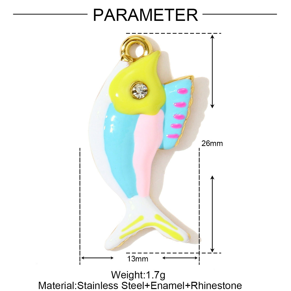 6pcs/pack Wholesale Stainless Steel Fish Mermaid Tail Necklace Pendants Enamel Shell DIY Earring Charms Women Ocena Style Jewelry