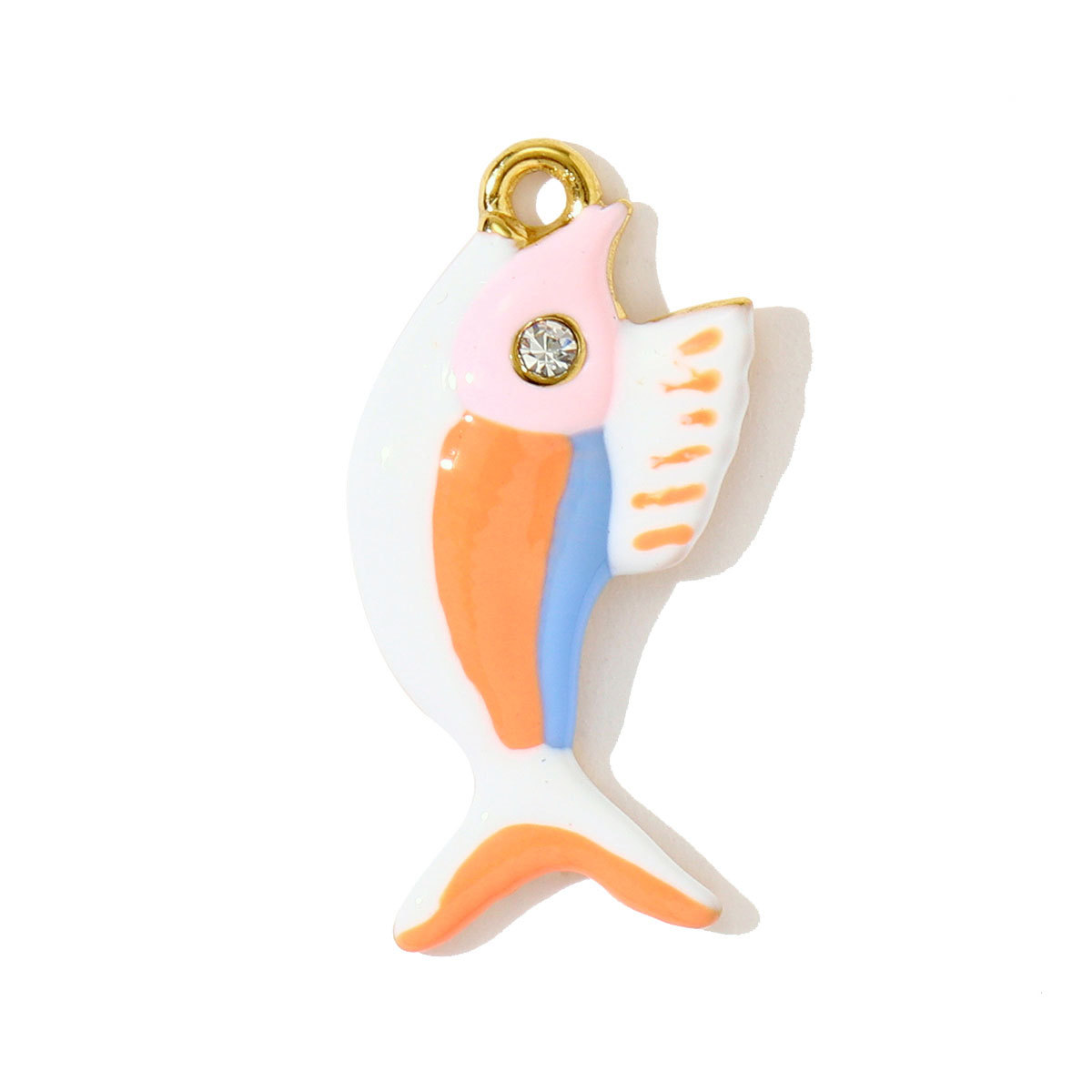 6pcs/pack Wholesale Stainless Steel Fish Mermaid Tail Necklace Pendants Enamel Shell DIY Earring Charms Women Ocena Style Jewelry