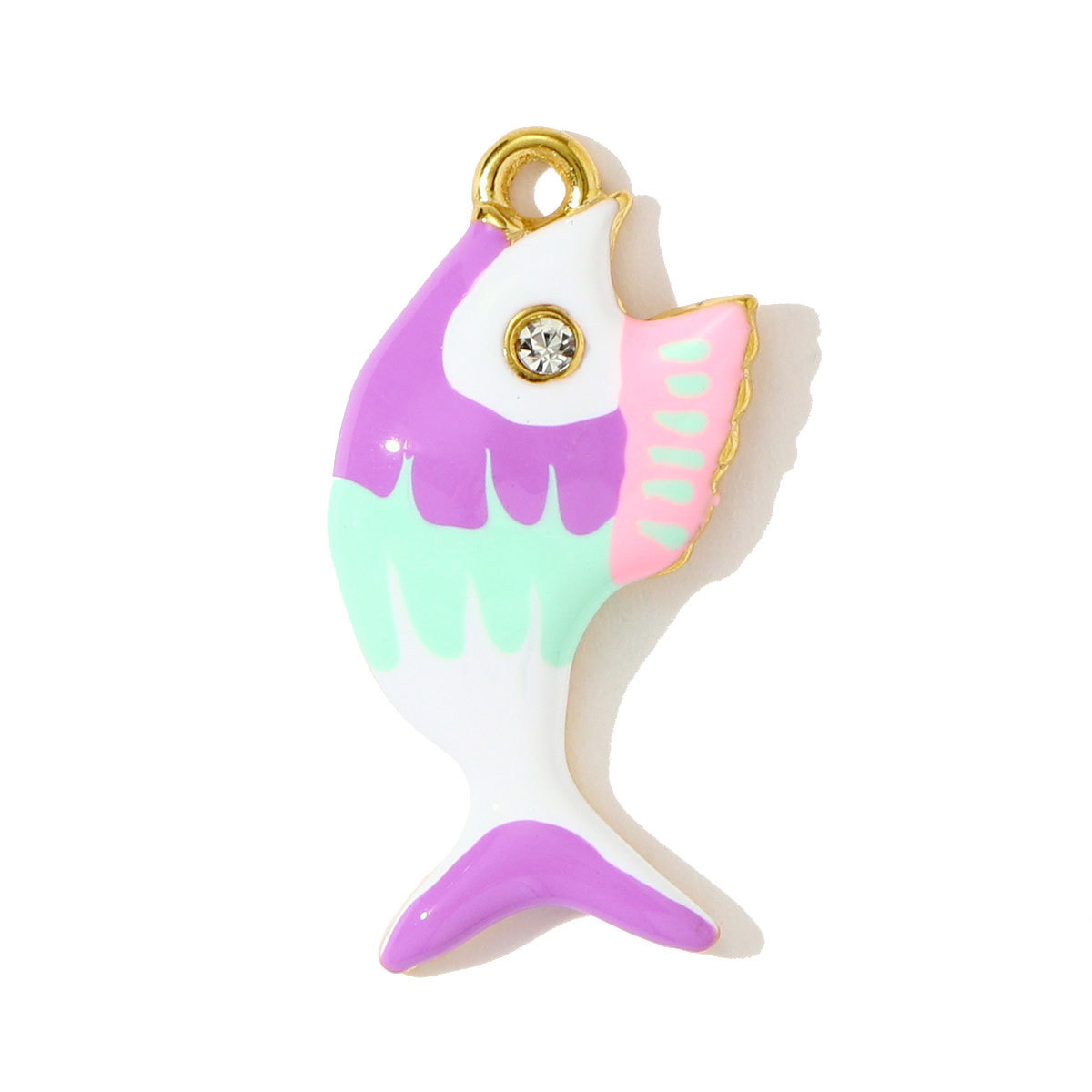 6pcs/pack Wholesale Stainless Steel Fish Mermaid Tail Necklace Pendants Enamel Shell DIY Earring Charms Women Ocena Style Jewelry