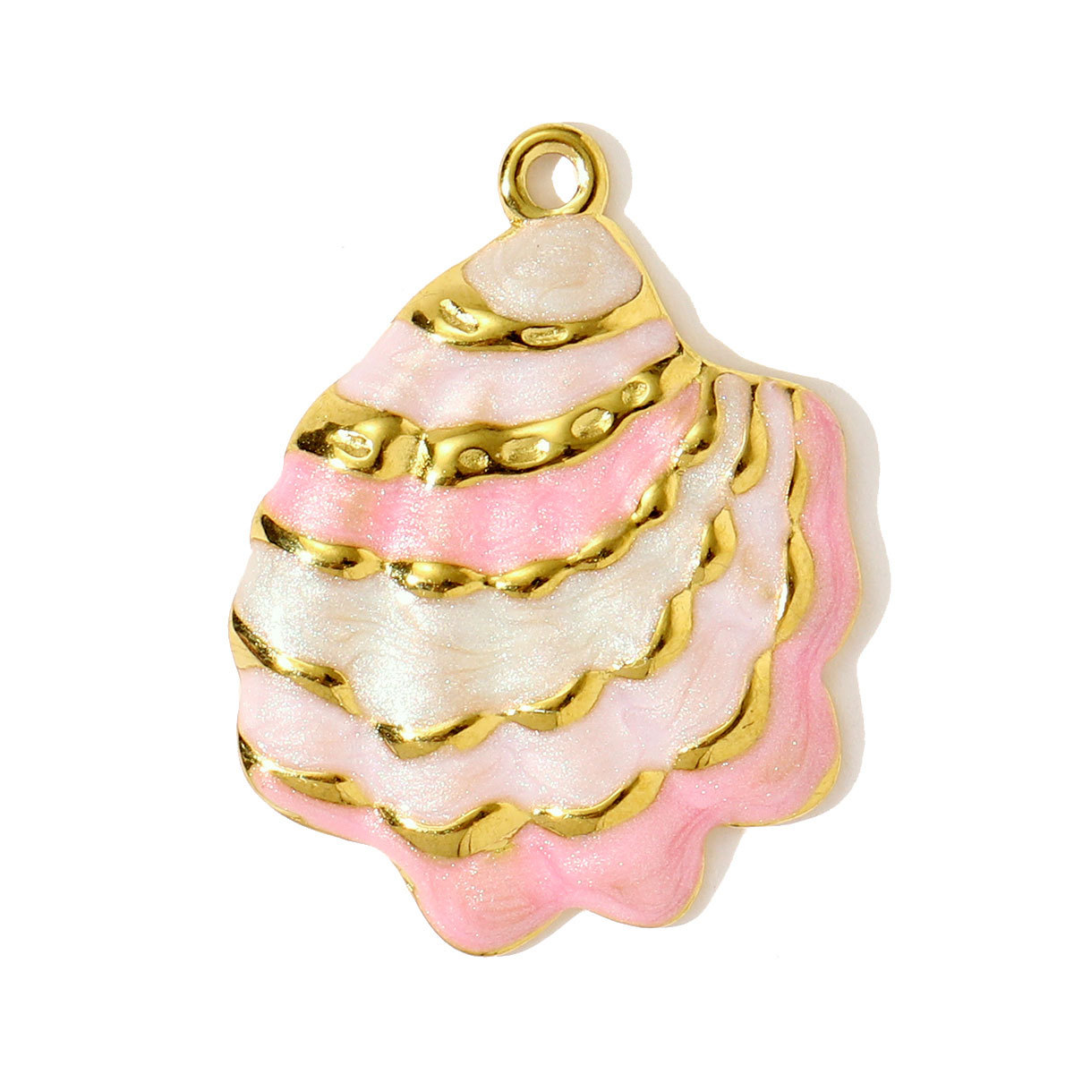 6pcs/pack Wholesale Stainless Steel Fish Mermaid Tail Necklace Pendants Enamel Shell DIY Earring Charms Women Ocena Style Jewelry