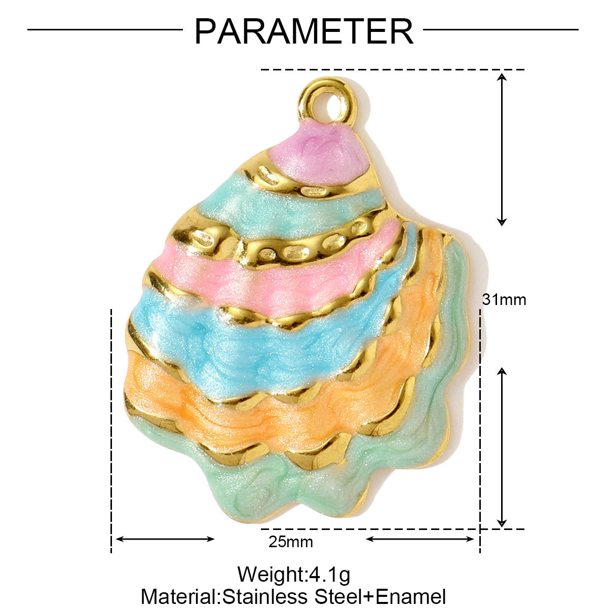 6pcs/pack Wholesale Stainless Steel Fish Mermaid Tail Necklace Pendants Enamel Shell DIY Earring Charms Women Ocena Style Jewelry