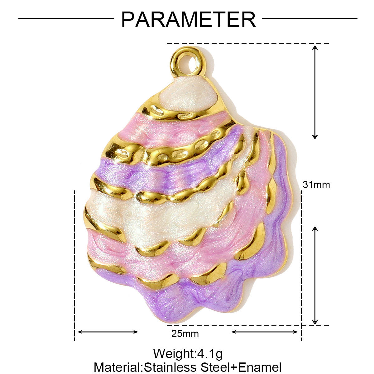 6pcs/pack Wholesale Stainless Steel Fish Mermaid Tail Necklace Pendants Enamel Shell DIY Earring Charms Women Ocena Style Jewelry