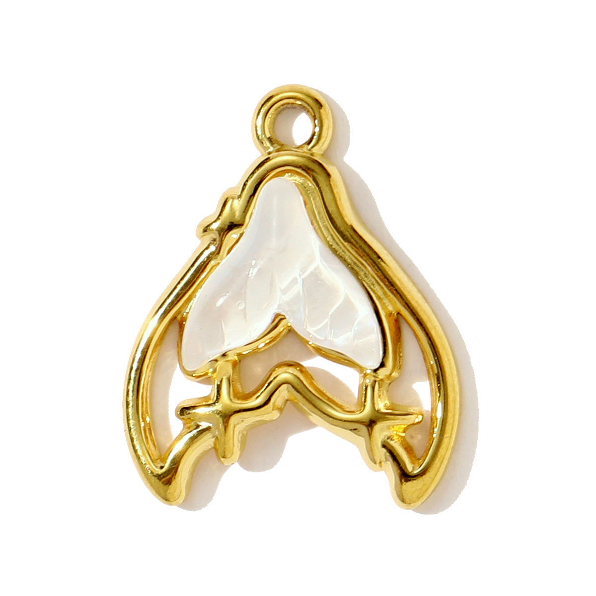 6pcs/pack Wholesale Stainless Steel Fish Mermaid Tail Necklace Pendants Enamel Shell DIY Earring Charms Women Ocena Style Jewelry