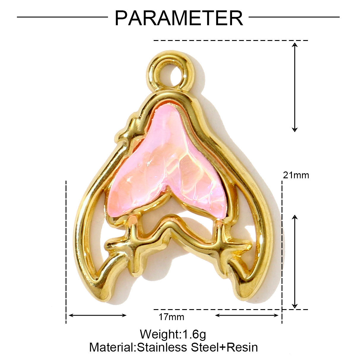 6pcs/pack Wholesale Stainless Steel Fish Mermaid Tail Necklace Pendants Enamel Shell DIY Earring Charms Women Ocena Style Jewelry