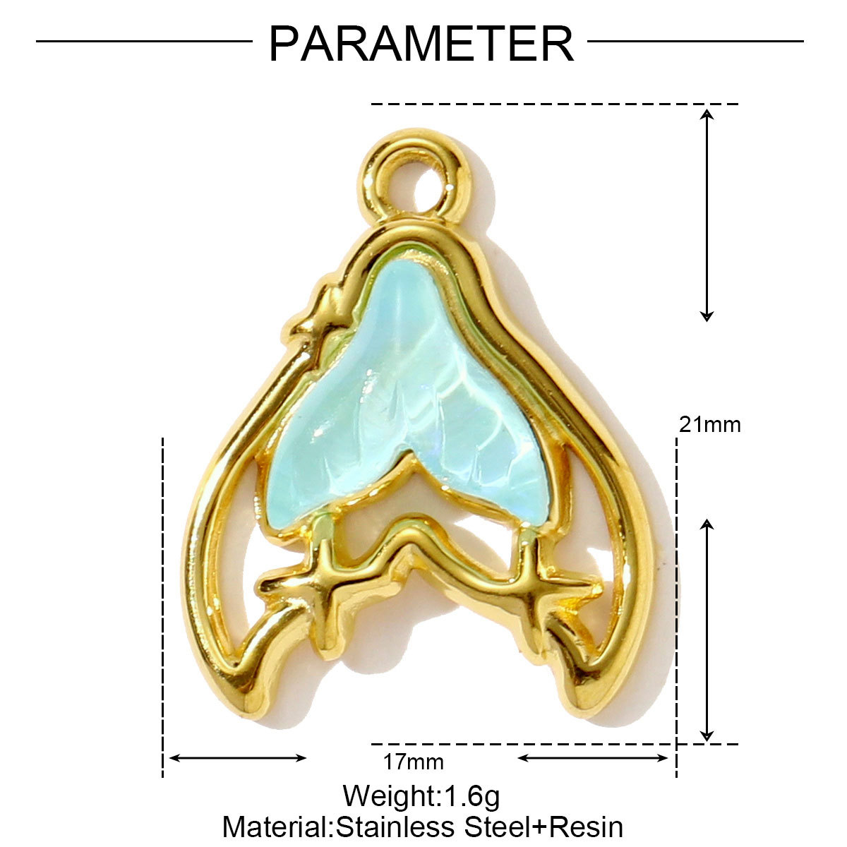 6pcs/pack Wholesale Stainless Steel Fish Mermaid Tail Necklace Pendants Enamel Shell DIY Earring Charms Women Ocena Style Jewelry
