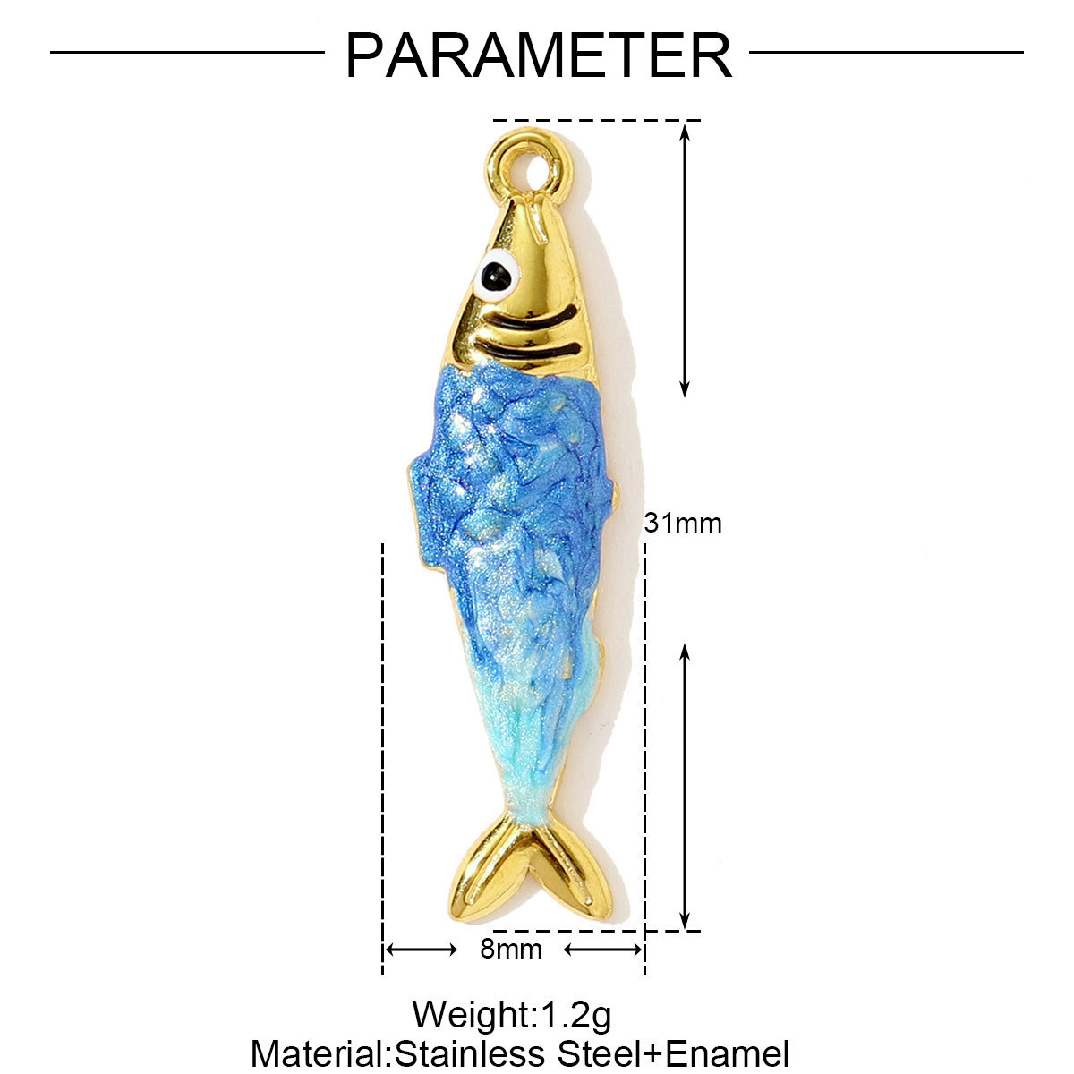 6pcs/pack Wholesale Stainless Steel Fish Mermaid Tail Necklace Pendants Enamel Shell DIY Earring Charms Women Ocena Style Jewelry