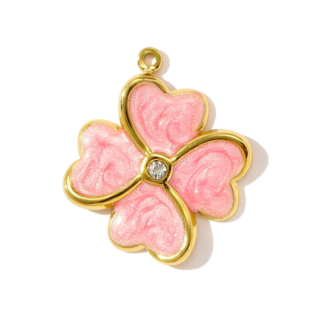 6pcs/pack Wholesale Stainless Steel Enamel Hamsa Hand Necklace Pendants Evil Eye DIY Bracelet Charms Women Heart Clover Jewelry