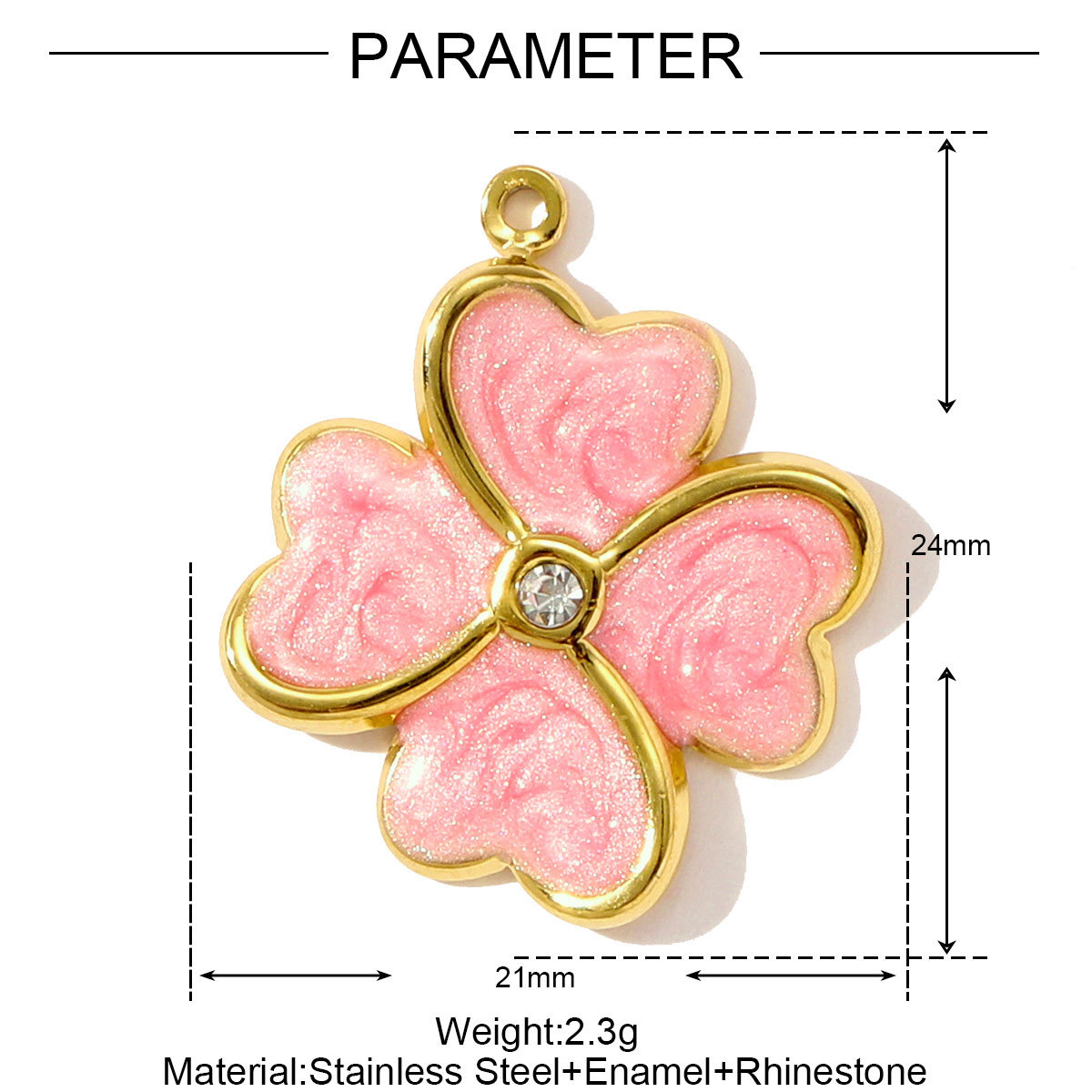 6pcs/pack Wholesale Stainless Steel Enamel Hamsa Hand Necklace Pendants Evil Eye DIY Bracelet Charms Women Heart Clover Jewelry