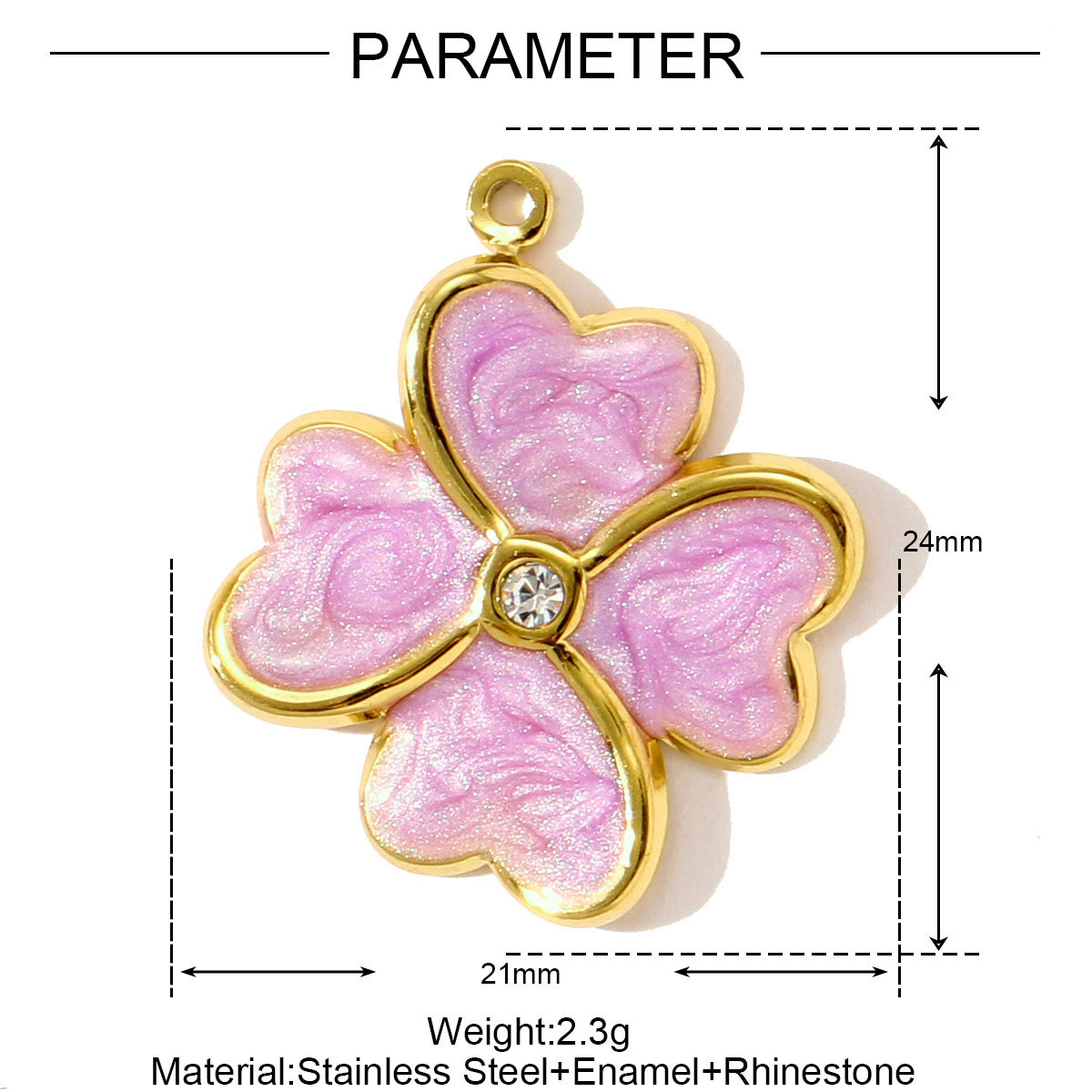 6pcs/pack Wholesale Stainless Steel Enamel Hamsa Hand Necklace Pendants Evil Eye DIY Bracelet Charms Women Heart Clover Jewelry