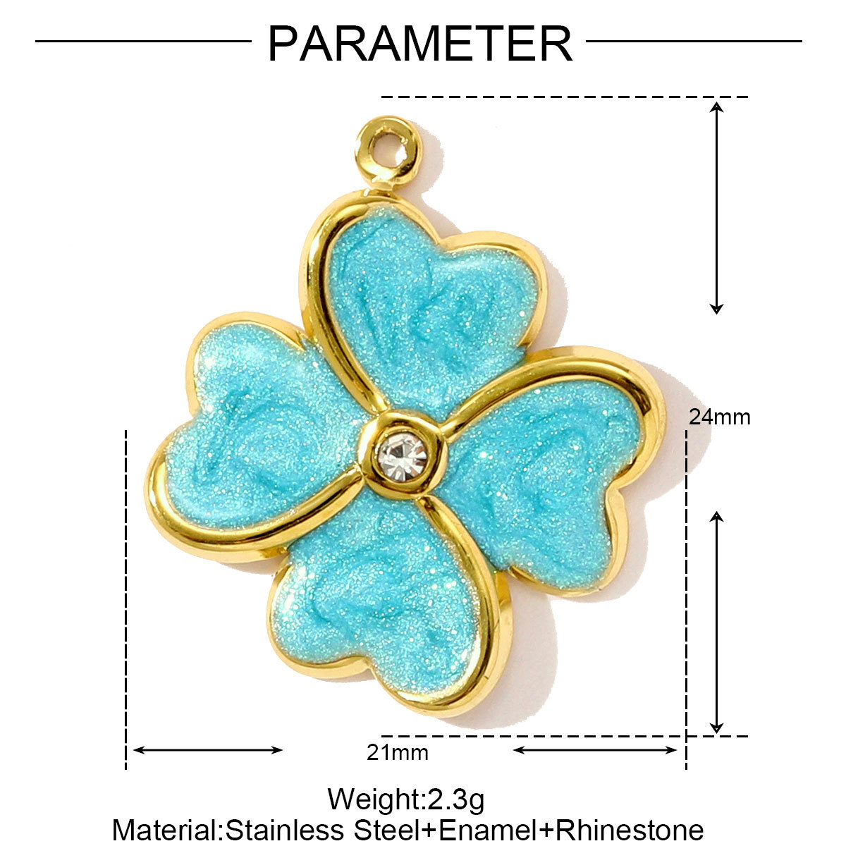 6pcs/pack Wholesale Stainless Steel Enamel Hamsa Hand Necklace Pendants Evil Eye DIY Bracelet Charms Women Heart Clover Jewelry