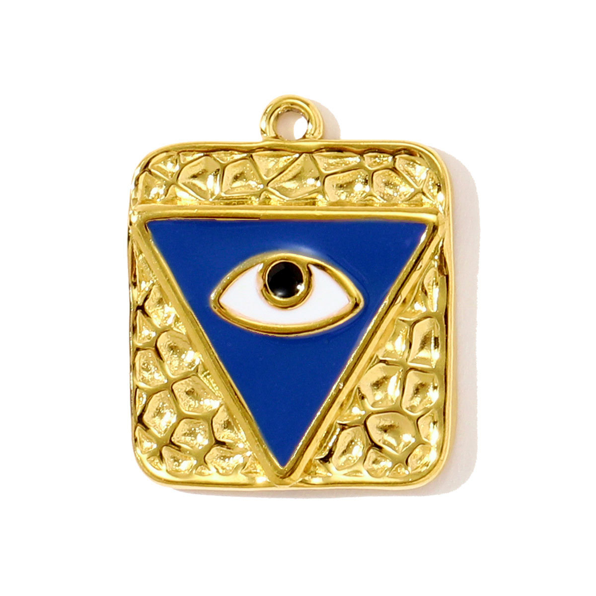 6pcs/pack Wholesale Stainless Steel Enamel Hamsa Hand Necklace Pendants Evil Eye DIY Bracelet Charms Women Heart Clover Jewelry