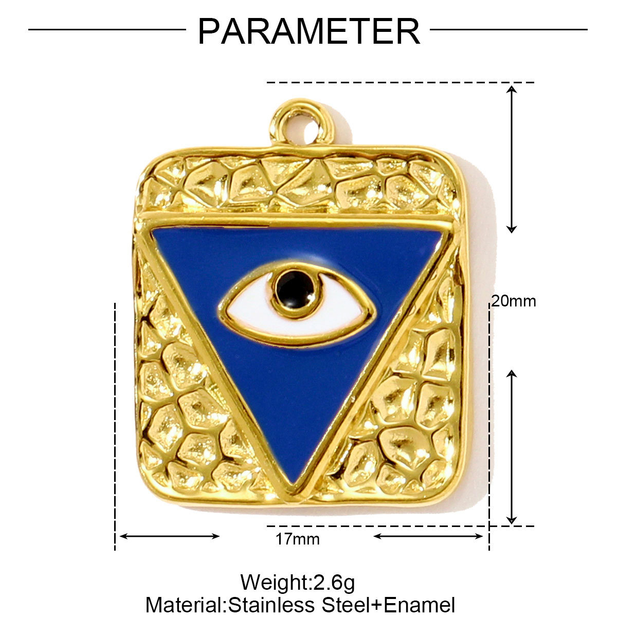 6pcs/pack Wholesale Stainless Steel Enamel Hamsa Hand Necklace Pendants Evil Eye DIY Bracelet Charms Women Heart Clover Jewelry