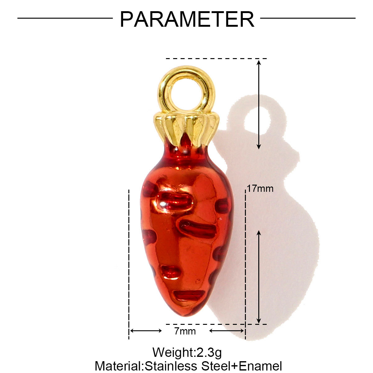6pcs/pack Enamel Stainless Steel Cute Dog Cat Owl Diy Charms Cake Corn Carrot Necklace Pendants Women Peanut Carambola Jewelry