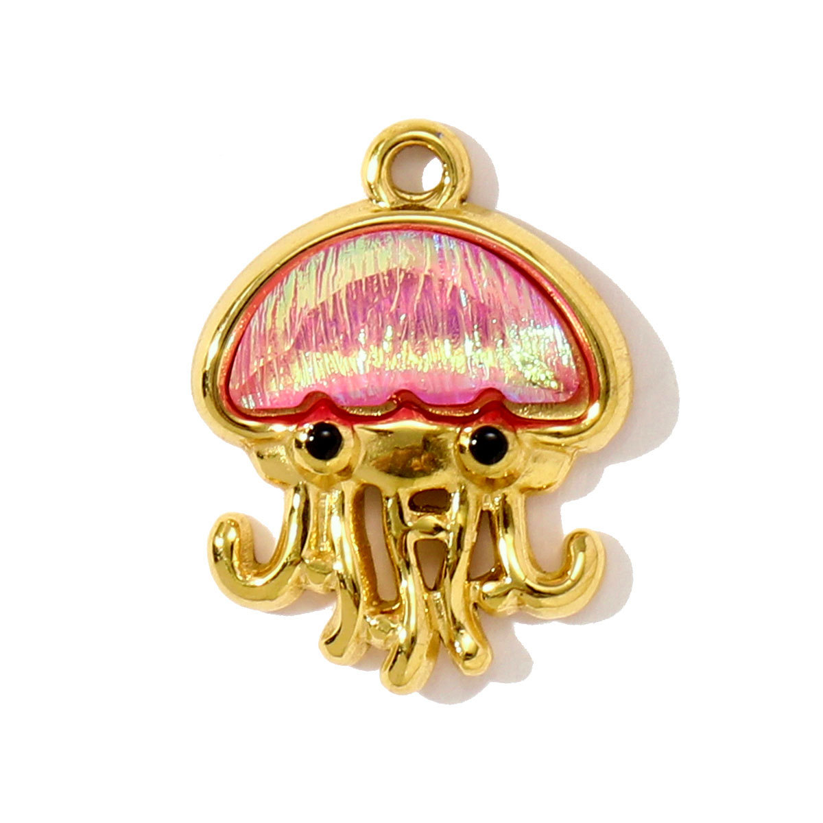 6pcs/pack Stainless Steel Enamel Plam Tree Shell Diy Earring Charms Crab Turtle Jellyfish Necklace Pendants Women Sea Ocean Jewelry