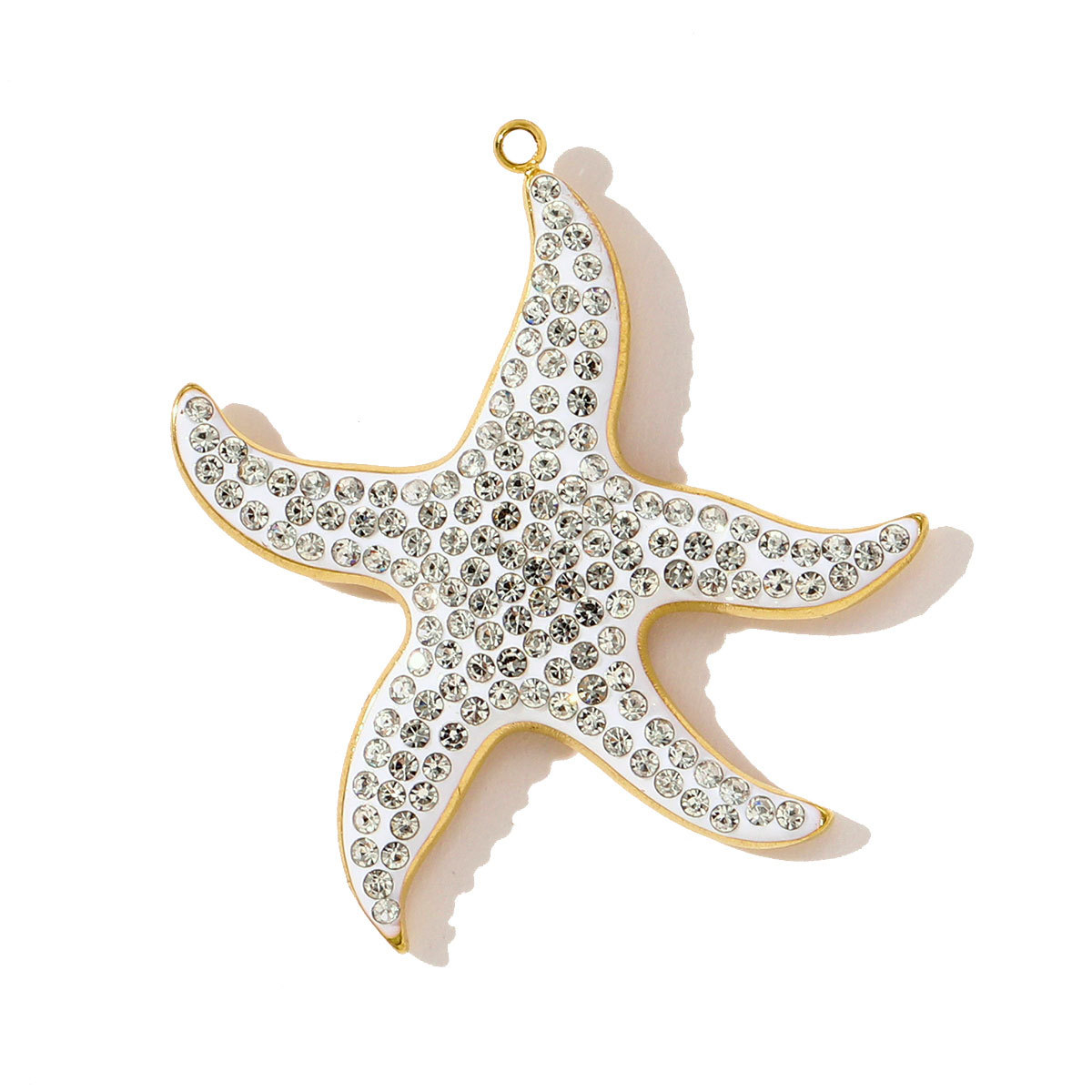 6pcs/pack Stainless Steel Rhinestone Starfish Turtle Diy Charms Enamel Cherry Ladybird Earring Pendants Women Ocean Fish Jewelry