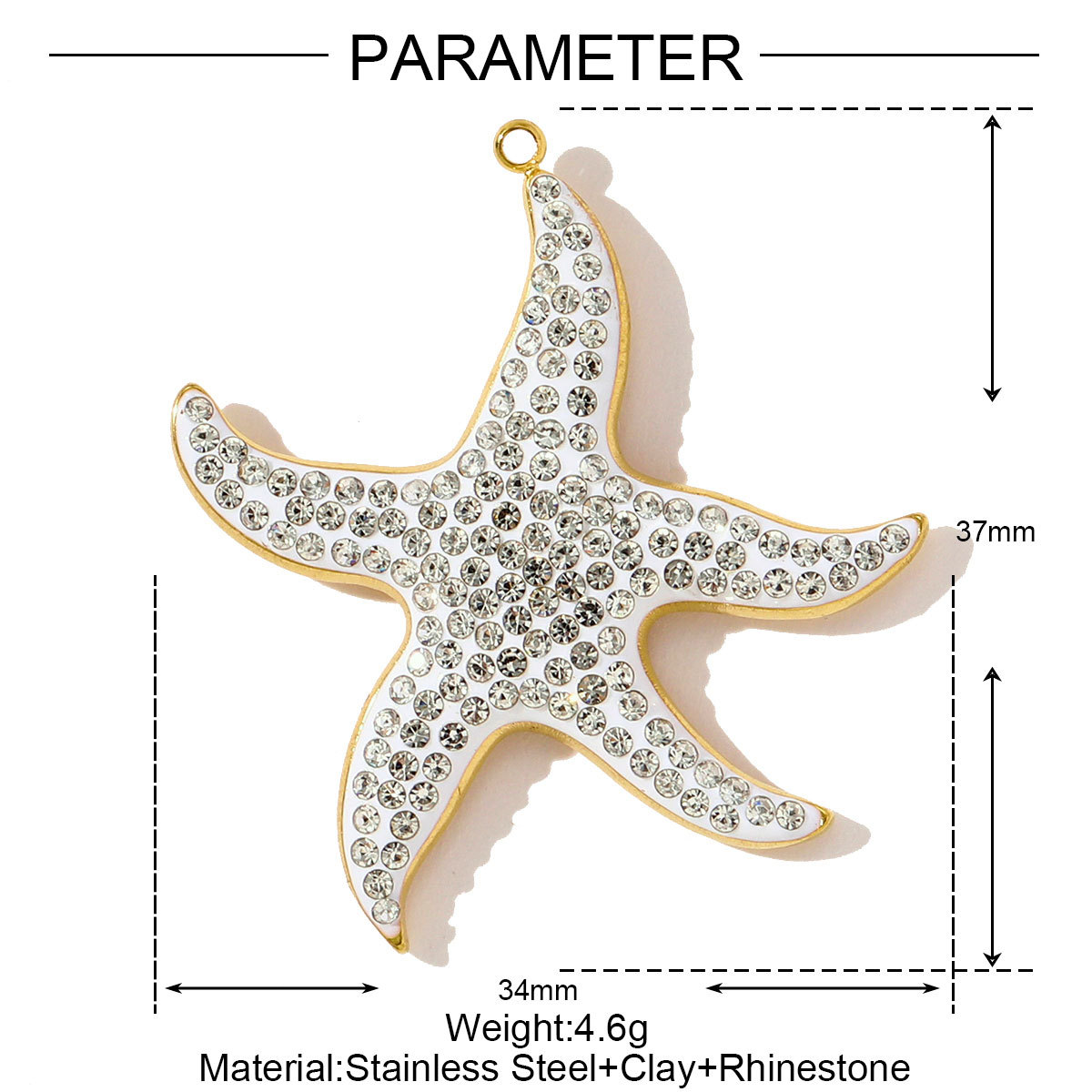 6pcs/pack Stainless Steel Rhinestone Starfish Turtle Diy Charms Enamel Cherry Ladybird Earring Pendants Women Ocean Fish Jewelry