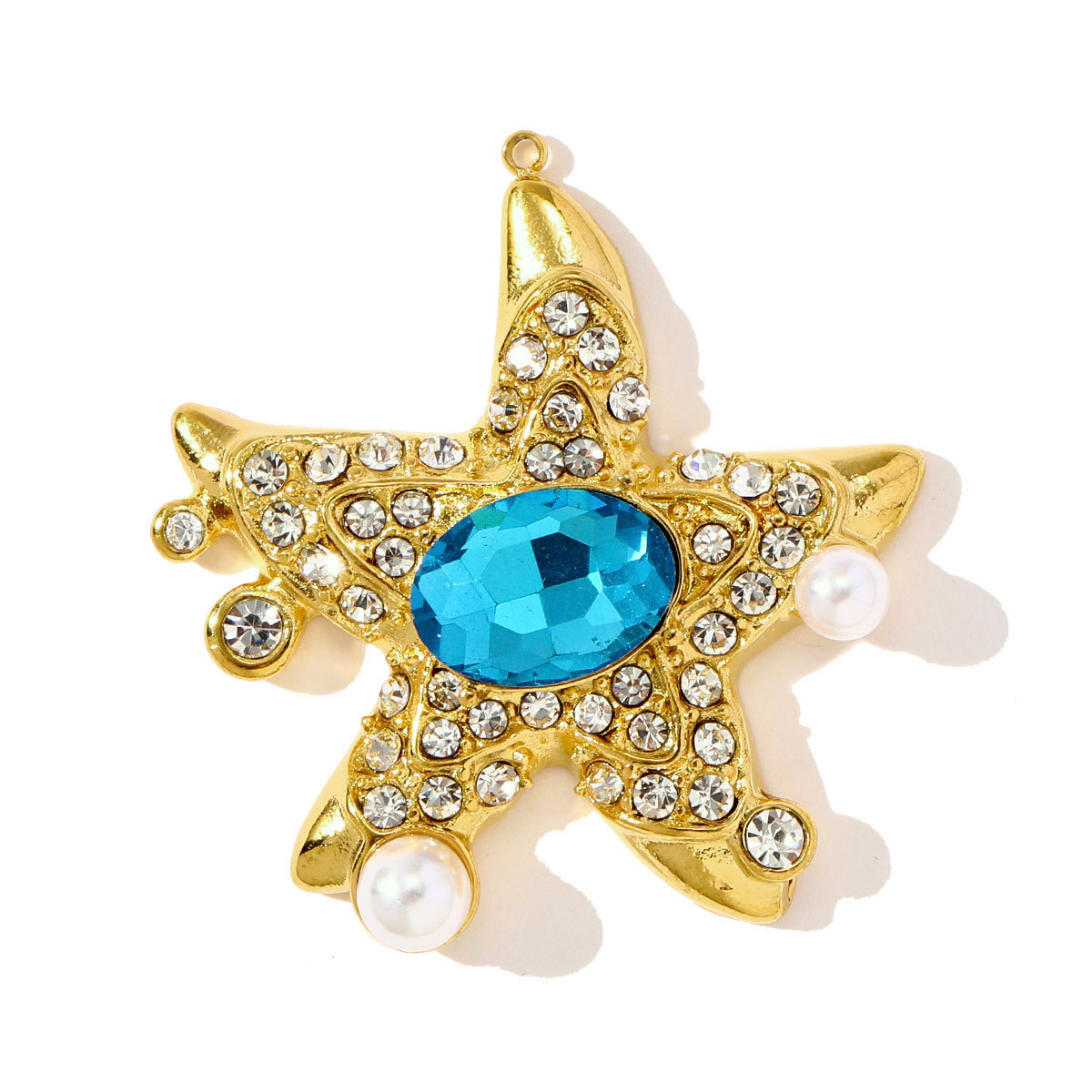 6pcs/pack Stainless Steel Rhinestone Starfish Turtle Diy Charms Enamel Cherry Ladybird Earring Pendants Women Ocean Fish Jewelry