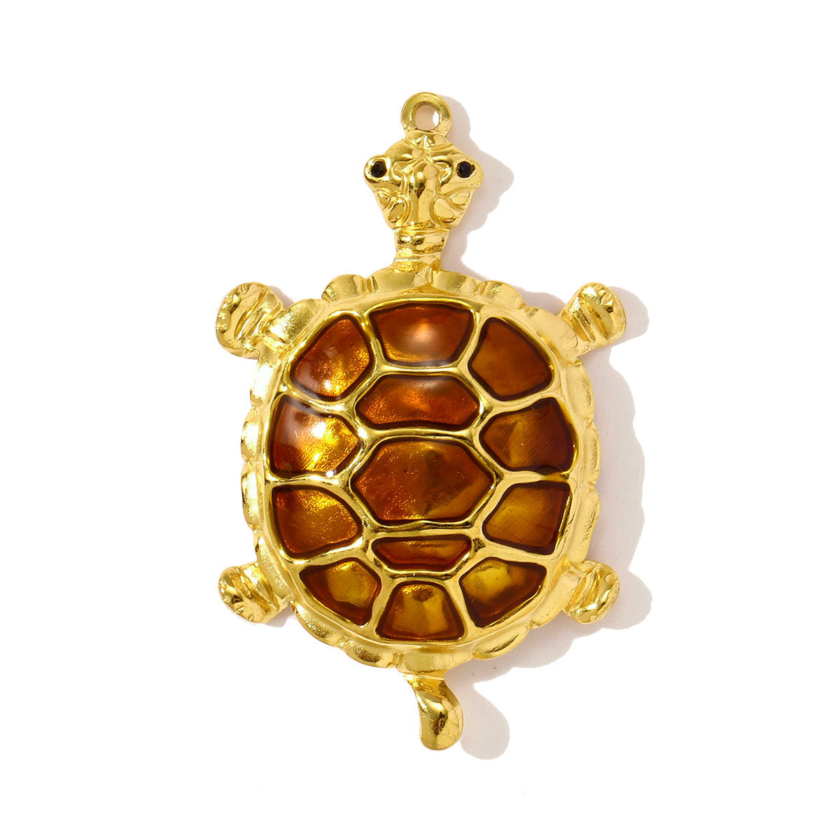 6pcs/pack Stainless Steel Rhinestone Starfish Turtle Diy Charms Enamel Cherry Ladybird Earring Pendants Women Ocean Fish Jewelry
