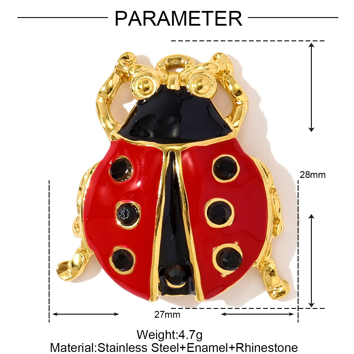 6pcs/pack Stainless Steel Rhinestone Starfish Turtle Diy Charms Enamel Cherry Ladybird Earring Pendants Women Ocean Fish Jewelry