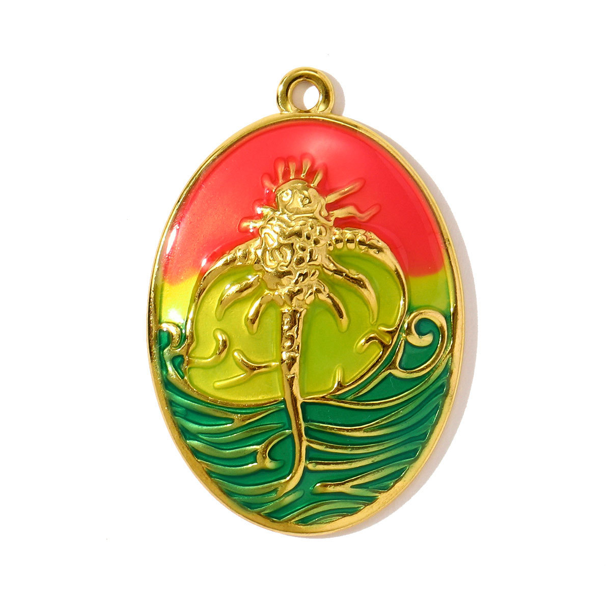 6pcs/pack Stainless Steel Rhinestone Starfish Turtle Diy Charms Enamel Cherry Ladybird Earring Pendants Women Ocean Fish Jewelry