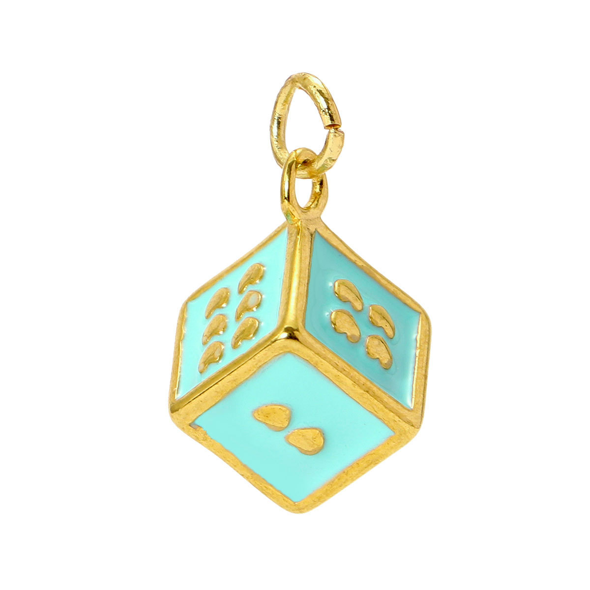 6pcs/pack Stainless Steel Baseball Football Basketball Diy Charms Enamel Ename Dice Necklace Pendants Women Sports Style Jewelry