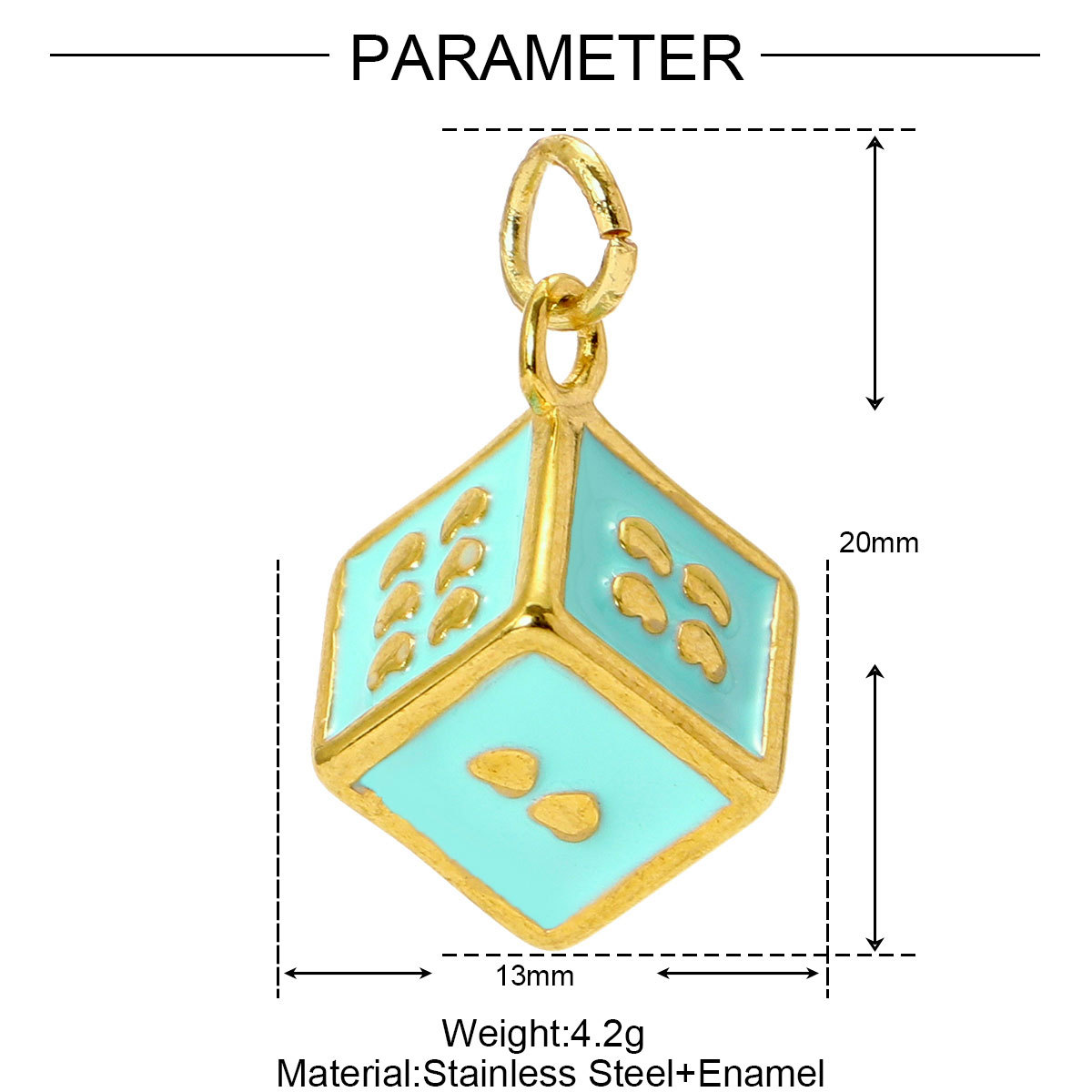 6pcs/pack Stainless Steel Baseball Football Basketball Diy Charms Enamel Ename Dice Necklace Pendants Women Sports Style Jewelry