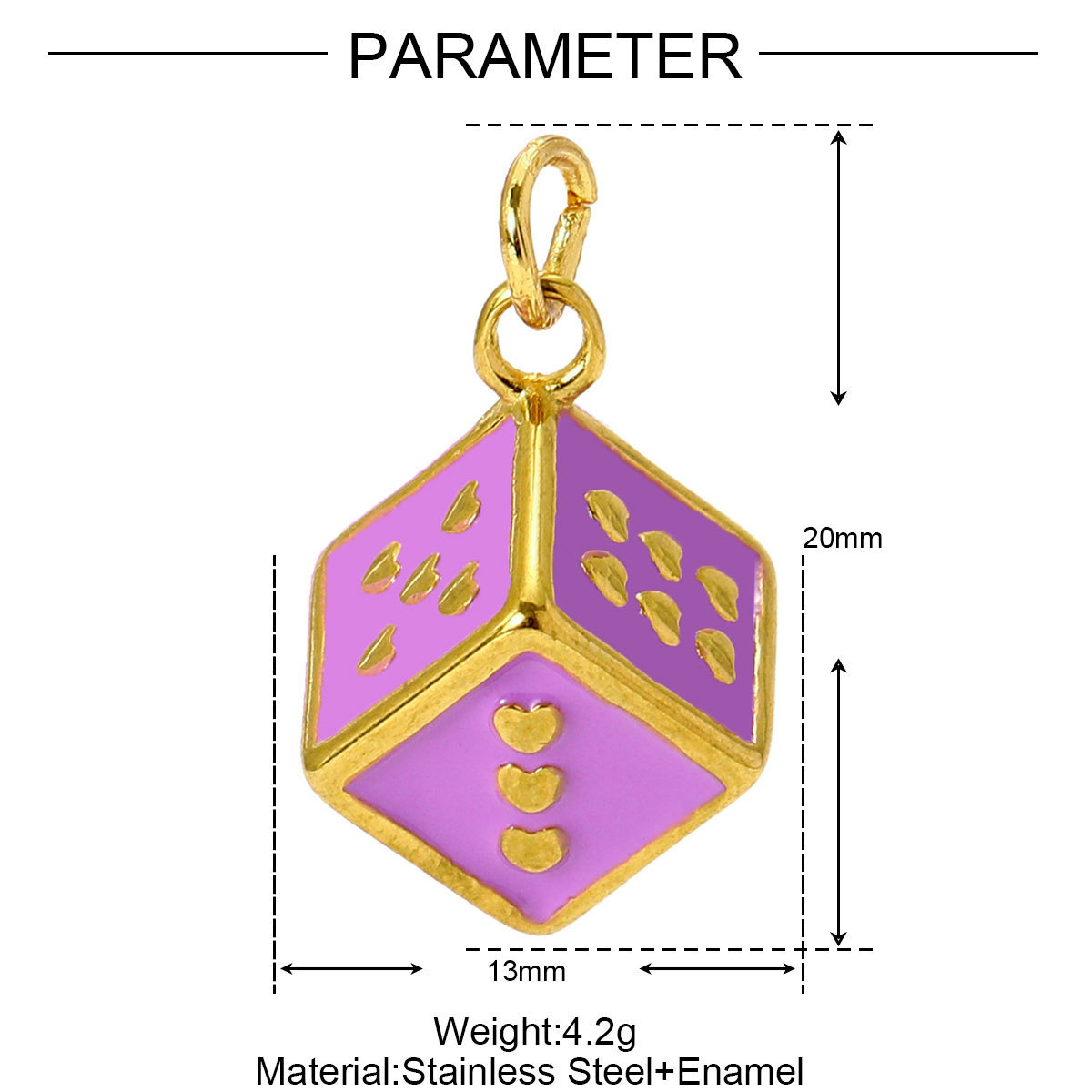 6pcs/pack Stainless Steel Baseball Football Basketball Diy Charms Enamel Ename Dice Necklace Pendants Women Sports Style Jewelry