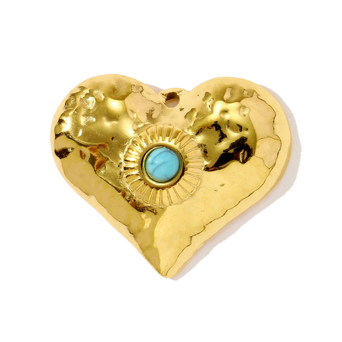 6pcs/pack Wholesale Retro Stainless Steel Natural Stone Heart Flower Diy Charms Cross Necklace Pendants Women Butterfly Jewelry
