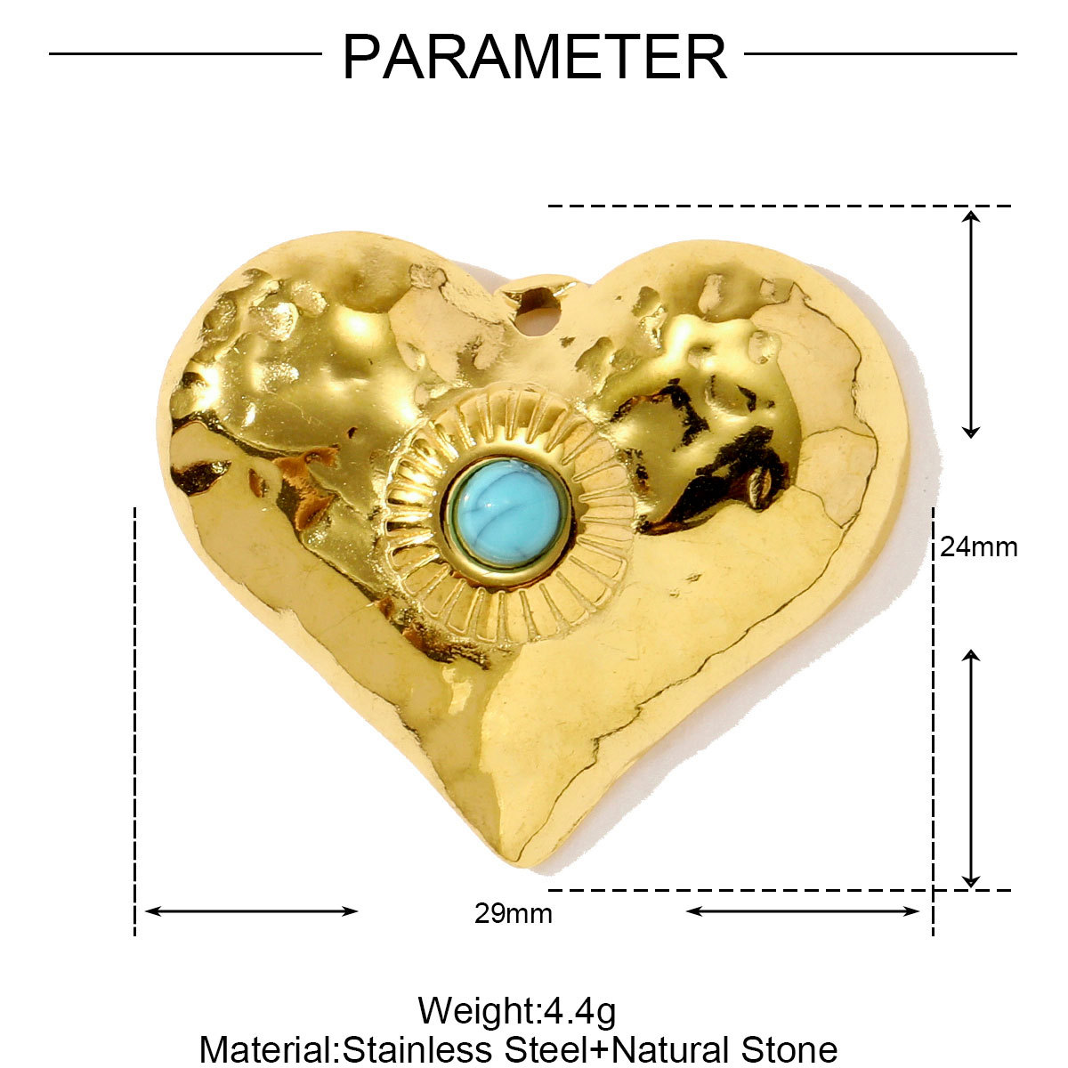 6pcs/pack Wholesale Retro Stainless Steel Natural Stone Heart Flower Diy Charms Cross Necklace Pendants Women Butterfly Jewelry