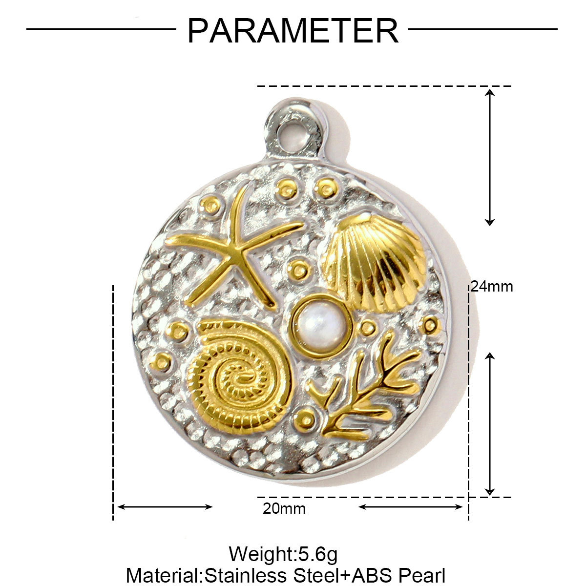 6pcs/pack Stainless Steel Two Tone Love Heart Cross Diy Charms Starfish Butterfly Snake Pendants Women Leaf Flower Jewelry