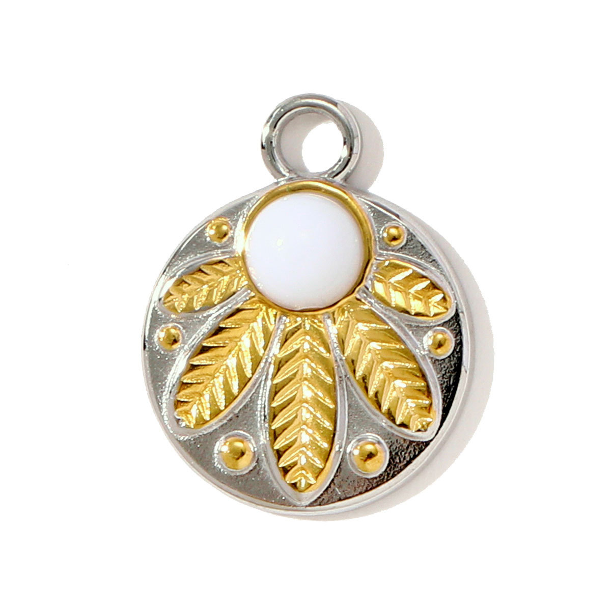 6pcs/pack Stainless Steel Two Tone Love Heart Cross Diy Charms Starfish Butterfly Snake Pendants Women Leaf Flower Jewelry