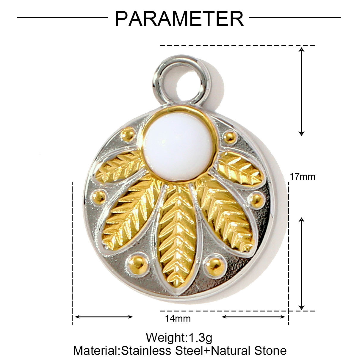 6pcs/pack Stainless Steel Two Tone Love Heart Cross Diy Charms Starfish Butterfly Snake Pendants Women Leaf Flower Jewelry
