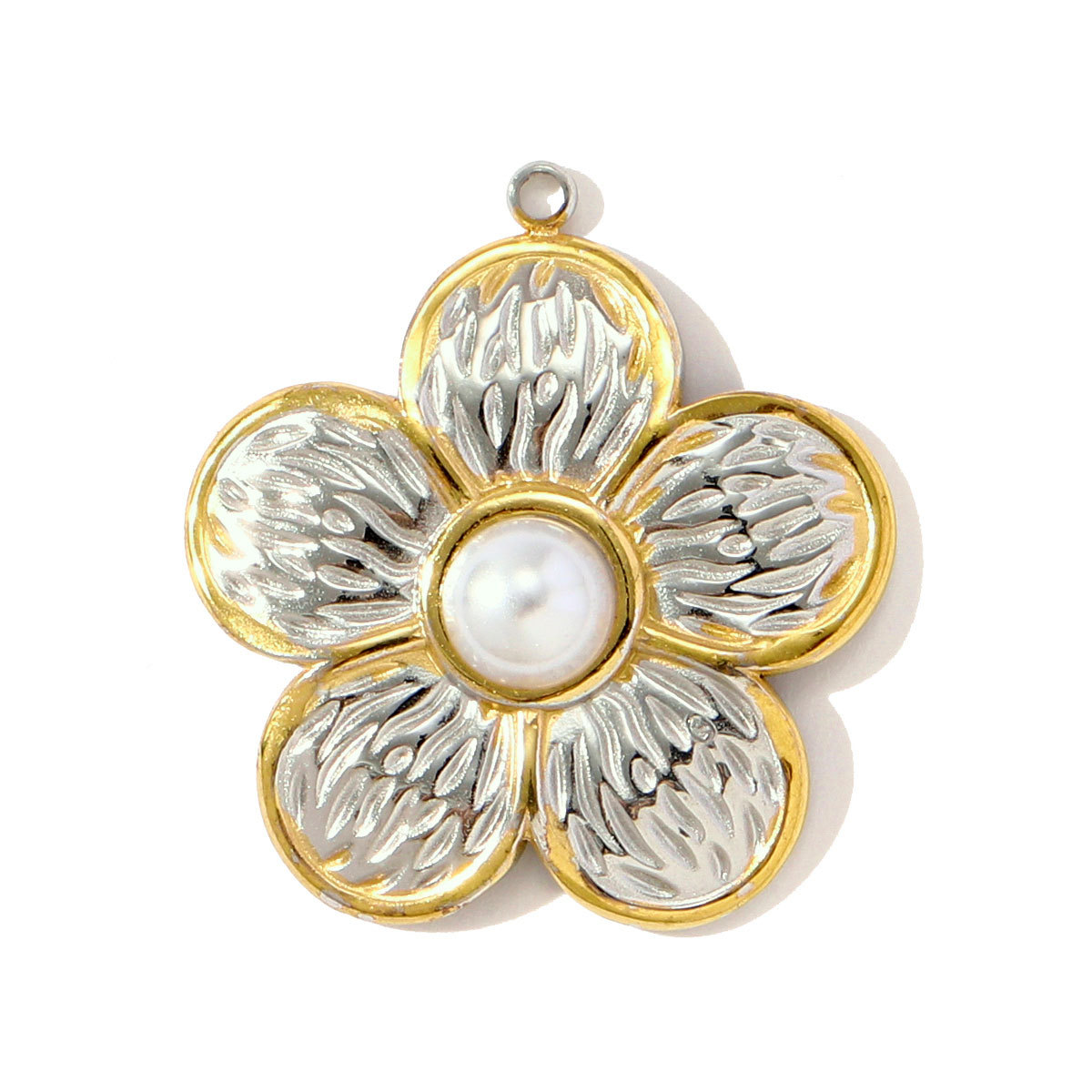 6pcs/pack Stainless Steel Two Tone Love Heart Cross Diy Charms Starfish Butterfly Snake Pendants Women Leaf Flower Jewelry
