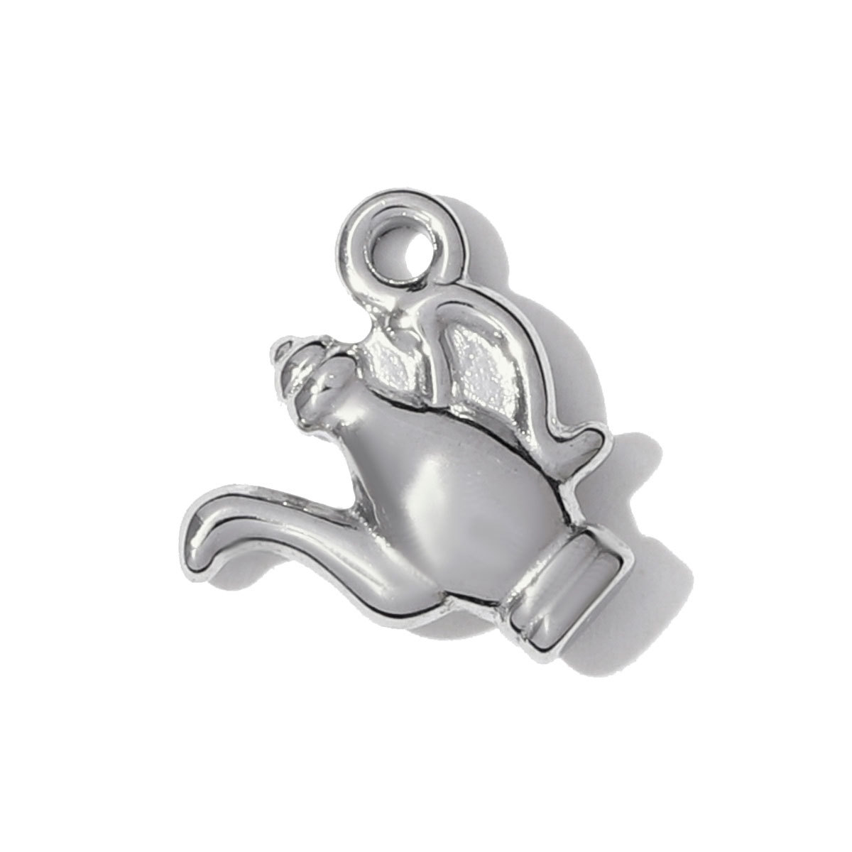 6pcs/pack Stainless Steel Enamel Alpaca Teapot Necklace Pendant Pen Holder DIY Charm Women Rhinestone Waterdrop Jewelry Wholesale