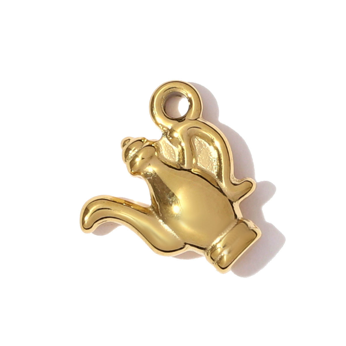 6pcs/pack Stainless Steel Enamel Alpaca Teapot Necklace Pendant Pen Holder DIY Charm Women Rhinestone Waterdrop Jewelry Wholesale