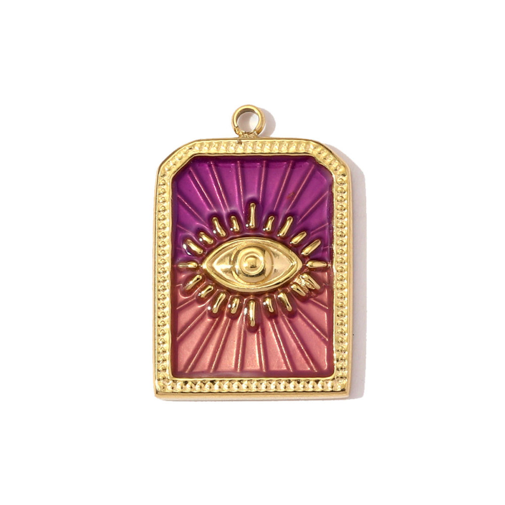 6pcs/pack Fashion Stainless Steel Enamel Evil Eye Necklace Pendant Straberry Milk DIY Charm Women Yogurt Box Jewelry Wholesale