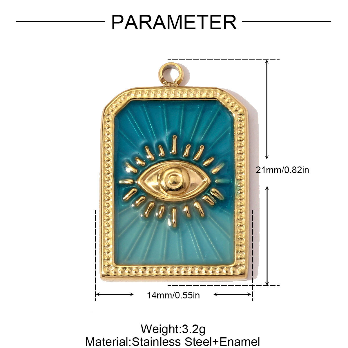 6pcs/pack Fashion Stainless Steel Enamel Evil Eye Necklace Pendant Straberry Milk DIY Charm Women Yogurt Box Jewelry Wholesale