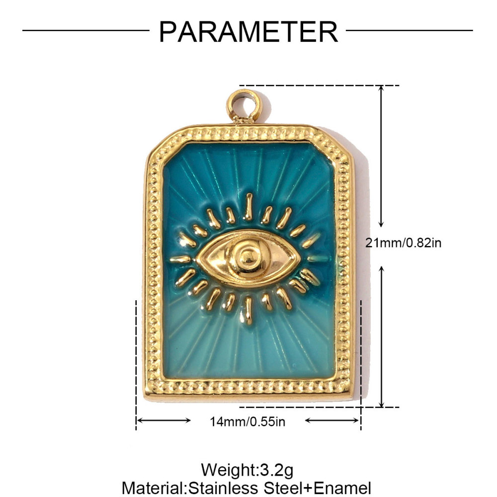 6pcs/pack Fashion Stainless Steel Enamel Evil Eye Necklace Pendant Straberry Milk DIY Charm Women Yogurt Box Jewelry Wholesale
