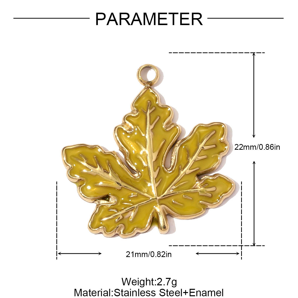 6pcs/pack French Retro Stainless Steel Enamel Maple Leaf Necklace Pendant Crystal Eye DIY Charm Women Plam Tree Jewelry Wholesale