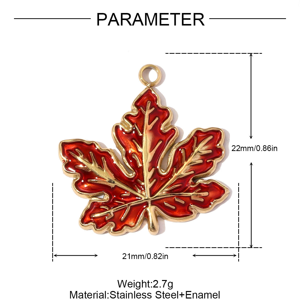 6pcs/pack French Retro Stainless Steel Enamel Maple Leaf Necklace Pendant Crystal Eye DIY Charm Women Plam Tree Jewelry Wholesale