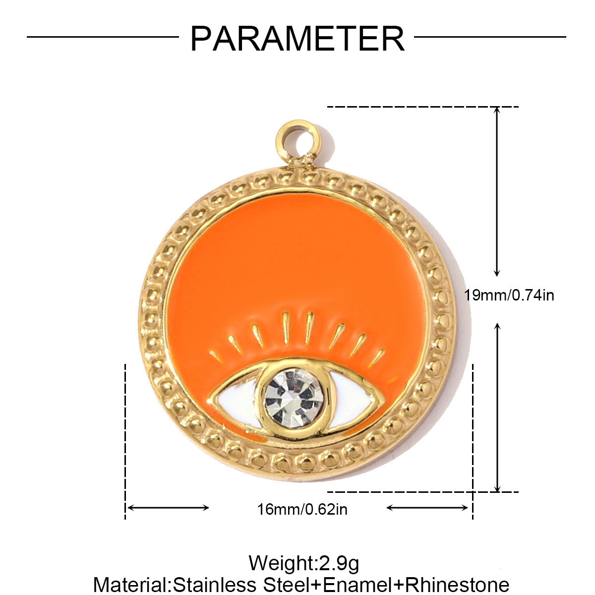 6pcs/pack French Retro Stainless Steel Enamel Maple Leaf Necklace Pendant Crystal Eye DIY Charm Women Plam Tree Jewelry Wholesale