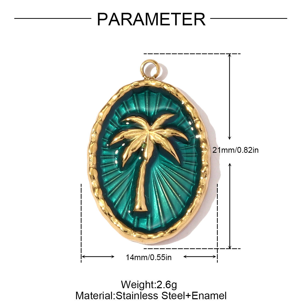 6pcs/pack French Retro Stainless Steel Enamel Maple Leaf Necklace Pendant Crystal Eye DIY Charm Women Plam Tree Jewelry Wholesale